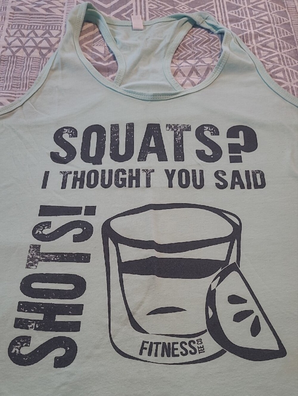 ClubFitWear Racerback Tank Tops - Black & Mint Workout Tees - Picture 4 of 5